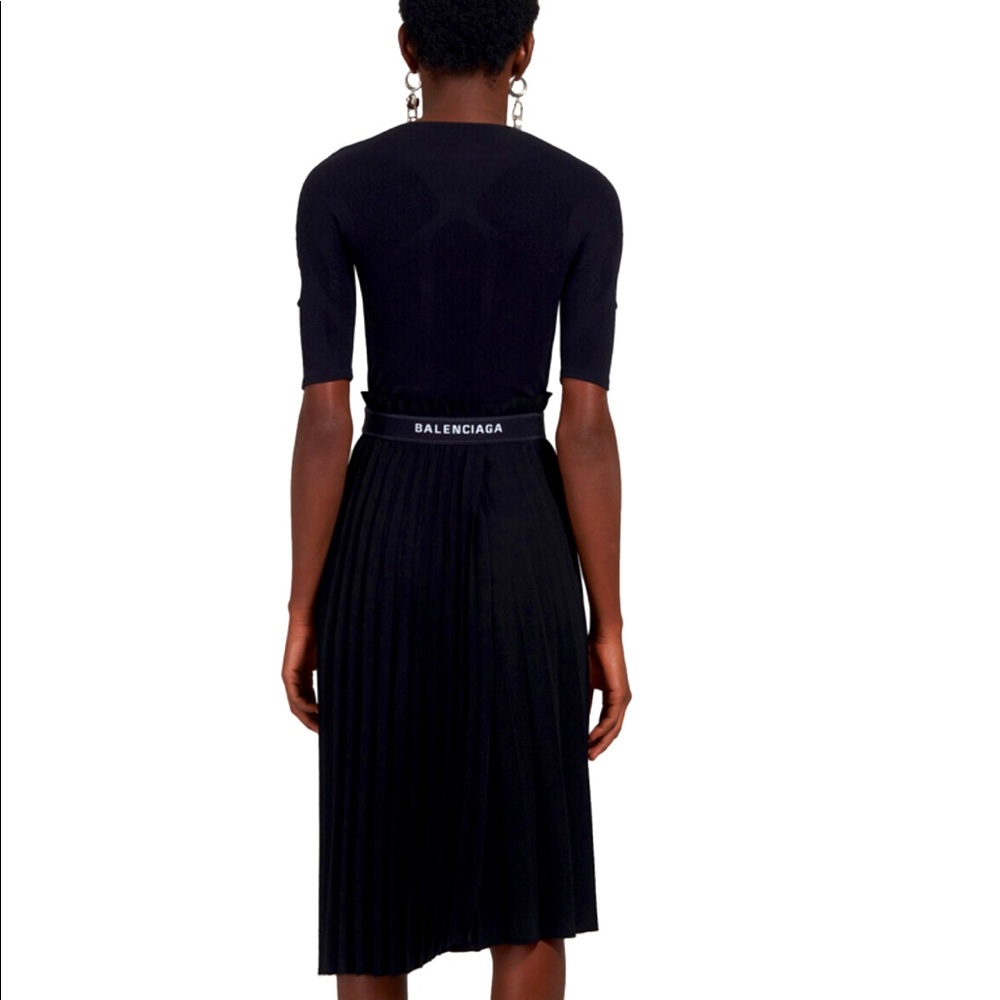 Balenciaga Fancy Pleated skirt in Black.  Worn once.  Retails for $1,490